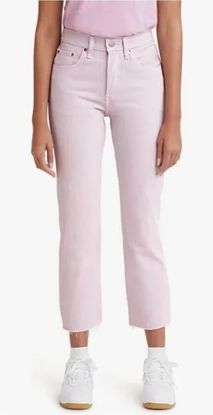 NWT Levi’s 501 Cropped Jeans 30x26 Light Purple Straight Leg Pastel Festival thumbnail 1