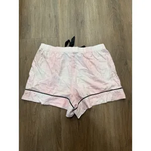 Victoria's Secret‎ Pink Plaid Pajama Shorts Gold Metallic Trim Women's Medium thumbnail 4