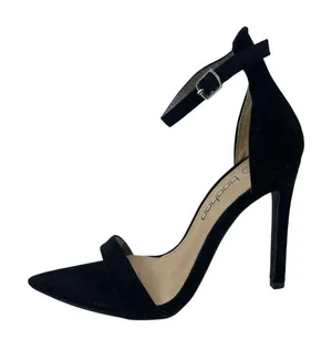 Boohoo Faux Suede Ankle Strap Pointed Toe Stiletto Heels Strappy Sandals 37 US 6 thumbnail 1