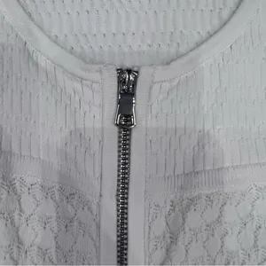 SANDRO stanislav Cardigan white sweater Women long sleeves size Medium Top Zipup thumbnail 8