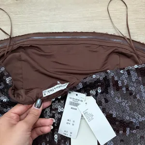 Abercrombie and Fitch Strapless Brown Sequin Corset thumbnail 9