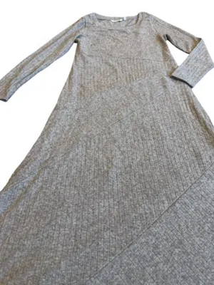 Soft Surroundings Beige Ribbed Knit Sweater Dress Long Sleeve Midi Medium Womens thumbnail 10