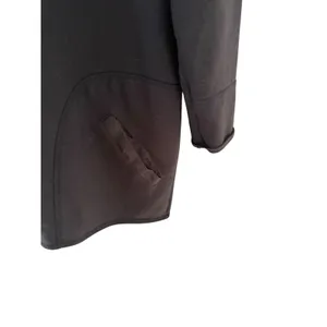 Saks Fifth Avenue Vintage Y2k Black Cotton Zip Up Longline Hoodie Jacket 1X thumbnail 2