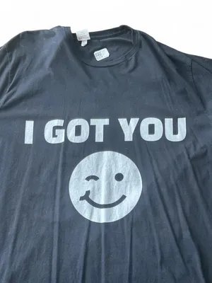 black i got you winky face graphic tee thumbnail 2