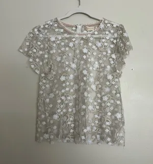 Altar’d State floral appliqué sheer top thumbnail 1