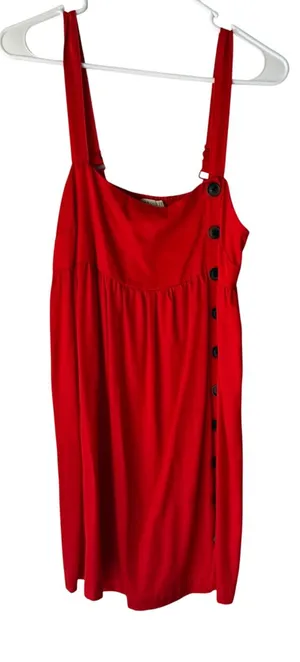 Urban Outfitters Red Sundress Size M Button Front Sleeveless Midi 100% Lyocell‎ thumbnail 1