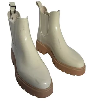 Dolce Vita Womens‎ Cream Waterproof Chelsea Rain Boots Lug Sole Size 8 thumbnail 1