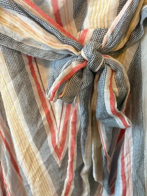 Versona Multicolor Striped Asymmetrical Ruffle Skirt  thumbnail 5