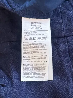 Old Navy Taylor Wide Leg Linen Blend Pants Navy Blue Small Petite High Rise thumbnail 6