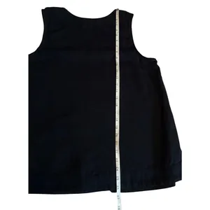 Croft & Barrow Womens XL Black Linen V-Neck Sleeveless Tank Top Pleated Bib thumbnail 6