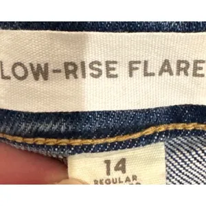American Eagle AE77 Womens Low-Rise Flare Jeans‎ Medium Wash Distressed Size 14 Regular NWT thumbnail 3