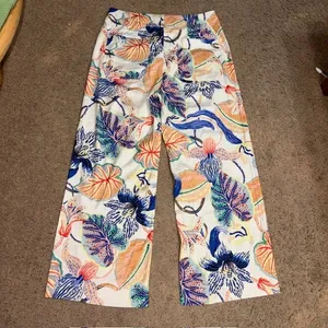 Anthropologie Maeve Sarah Gordon Colette Ankle Cropped Linen Wide Leg Pants 29 thumbnail 8