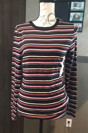 A New Day NWT Size medium striped long sleeve top thumbnail 1