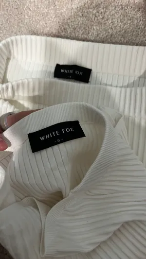 White Fox Boutique Fair And Square Knit Bustier Slow Jams Knit Mini Skirt Off-White Set thumbnail 11