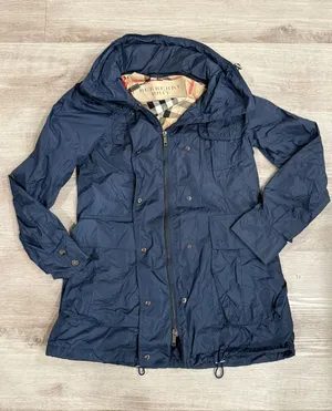 Burberry Brit Women's Navy Blue Utility Hooded Jacket: Size XS-S thumbnail 1
