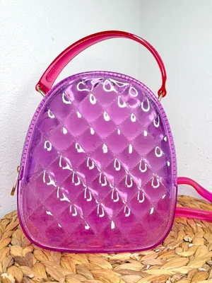 DELUXITY Bag jelly pink Purple purse Quilted Pattern clear Y2K festival Barbie thumbnail 1