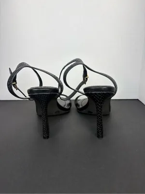 Black Heels Strappy High Heel Textured Sandals Vince Camuto thumbnail 5