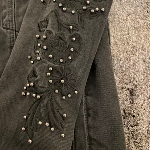 Francesca's Velvet Heart Black Denim Jacket thumbnail 4