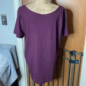 NWOT PINK Victoria’s Secret Maroon Tee Raw Edge Hem 100% Cotton Size Large thumbnail 5
