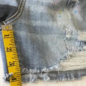Women’s Judy Blue Denim Frayed Paint Splash Shorts Size L thumbnail 14