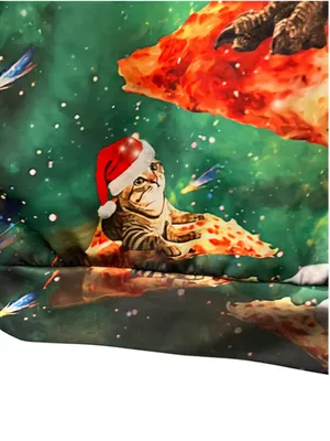 Funny Laser T-Rex Cat Pizza Pig Surf Space Ugly Christmas Sweater Unisex Size M thumbnail 8