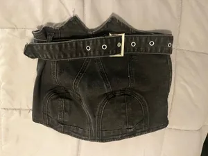 SheIn Black denimn corset top thumbnail 1