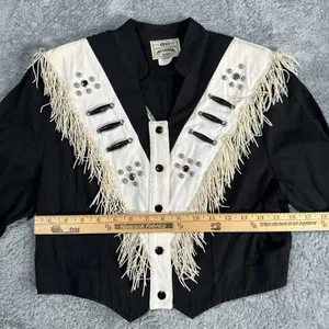 1849 Authentic Ranchwear Shirt Small USA Made Fringe Western Cowgirl Rodeo flaw thumbnail 8