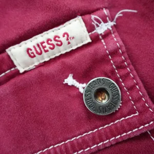 Vintage Y2K Guess Jeans Cherry Red Bootcut Flare Leg Low Rise Pants Size 26 thumbnail 3