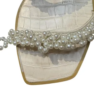 Dolce Vita Shoes‎ Womens Size 9 White Pearl Beaded Slide Sandals Flat Dressy thumbnail 4