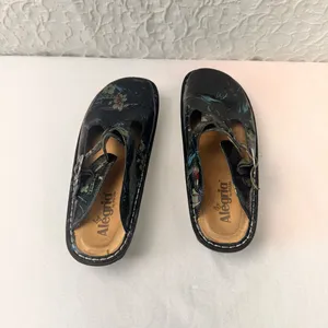 Alegria Clogs Size 8.5 / 39 Women's Floral Mules Leather Shoes Comfort Slip On thumbnail 6