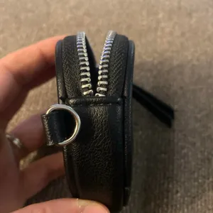 Juicy couture black faux leather Coin Purse Headphone Makeup Travel Keychain thumbnail 4