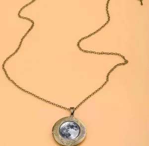 Moon Photo Locket Long Necklace. New Multiple thumbnail 6