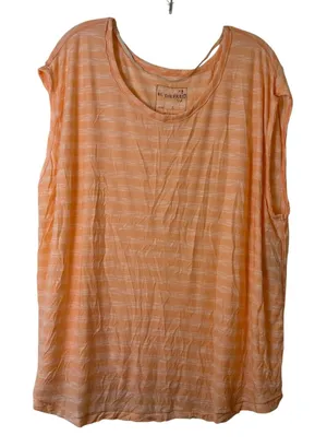 We The Free Free‎ People Orange Striped Oversized Muscle Tee Tank Top Large L thumbnail 1