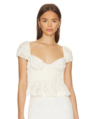 For Love & Lemons Cream Opal Lace Blouse thumbnail 1