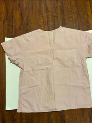 Dickies Light Pink Work Scrub Top with Logo Patch thumbnail 2