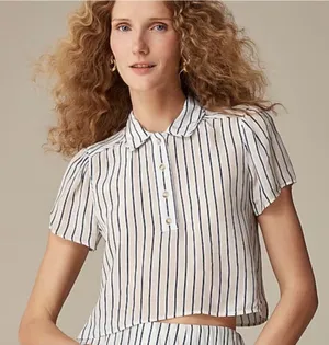 NWT J crew Sheer popover top in crepe de chine Sz 10 Sold Out - tear in front thumbnail 1