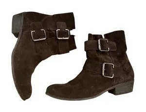 Paul Green Brown Suede Ankle Booties Buckle Zipper Women's US 6 miden 27.5 Cm thumbnail 1