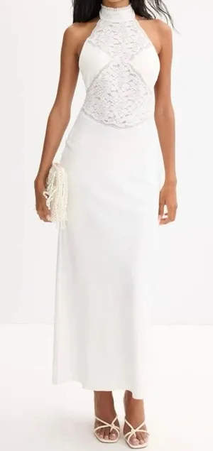 Third Form Serenade Lace Halter Maxi Dress size 4 thumbnail 1