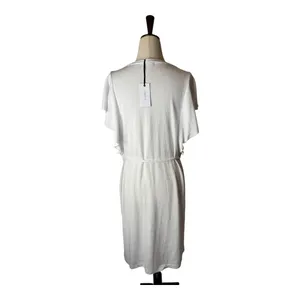 Z‎ Supply Dress Women Medium White Capri Ruffle Sleeve French Terry Mini NWT thumbnail 3