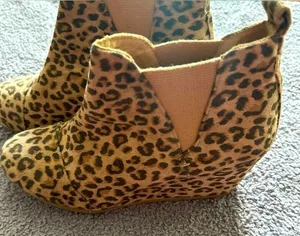 Dunes Cheetah Wedge Booties Brown Size 9 thumbnail 1