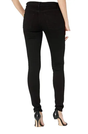 Hudson Jeans Nico Mid-Rise Super Skinny in Black Black thumbnail 1