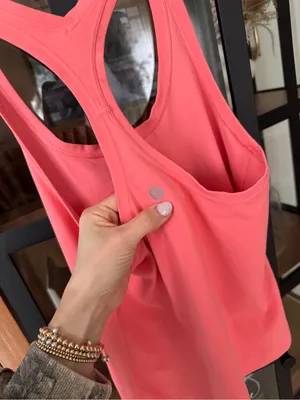 Lululemon Cool Racerback tank top Racing Length align grapefruit coral cropped thumbnail 3