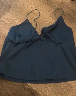 Royal blue silk top Size M thumbnail 1