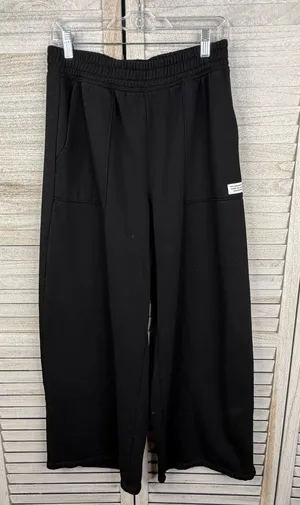 H&M (Divided) Women's Black Wide Leg "Kind Way" Sweatpants-Medium thumbnail 1
