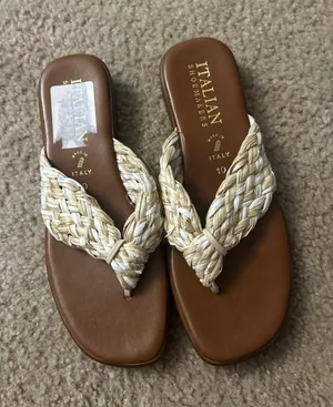C344 Italian shoe maker size 10 sandals Brown thumbnail 1