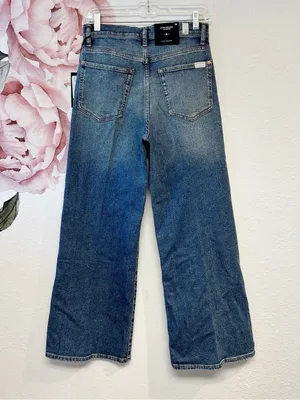 7 For All Mankind Ultra Hi Rise Wide Leg Jo Petite New With Tags Sea Level 28 thumbnail 9