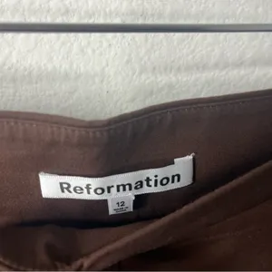 Reformation Brown Rox Button Front Wide Leg Trouser Pants Womens Size 12‎ thumbnail 8
