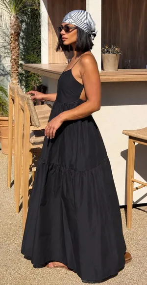 CoMMENSE
Solid Backless Long Dress Size XL NWT Black thumbnail 1