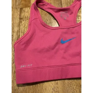 NIKE Dri-Fit Sports Bra Size Small Magenta Pink‎ Blue Swoosh Gym Running Outdoor thumbnail 2