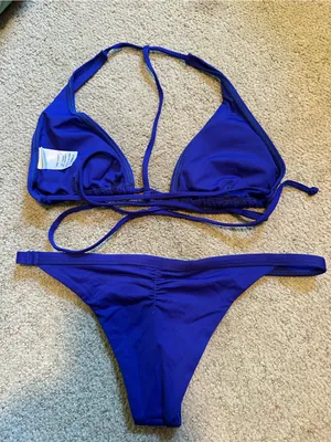 NWOT L*Space Lexie Bitsy cut bikini set royal blue thumbnail 4